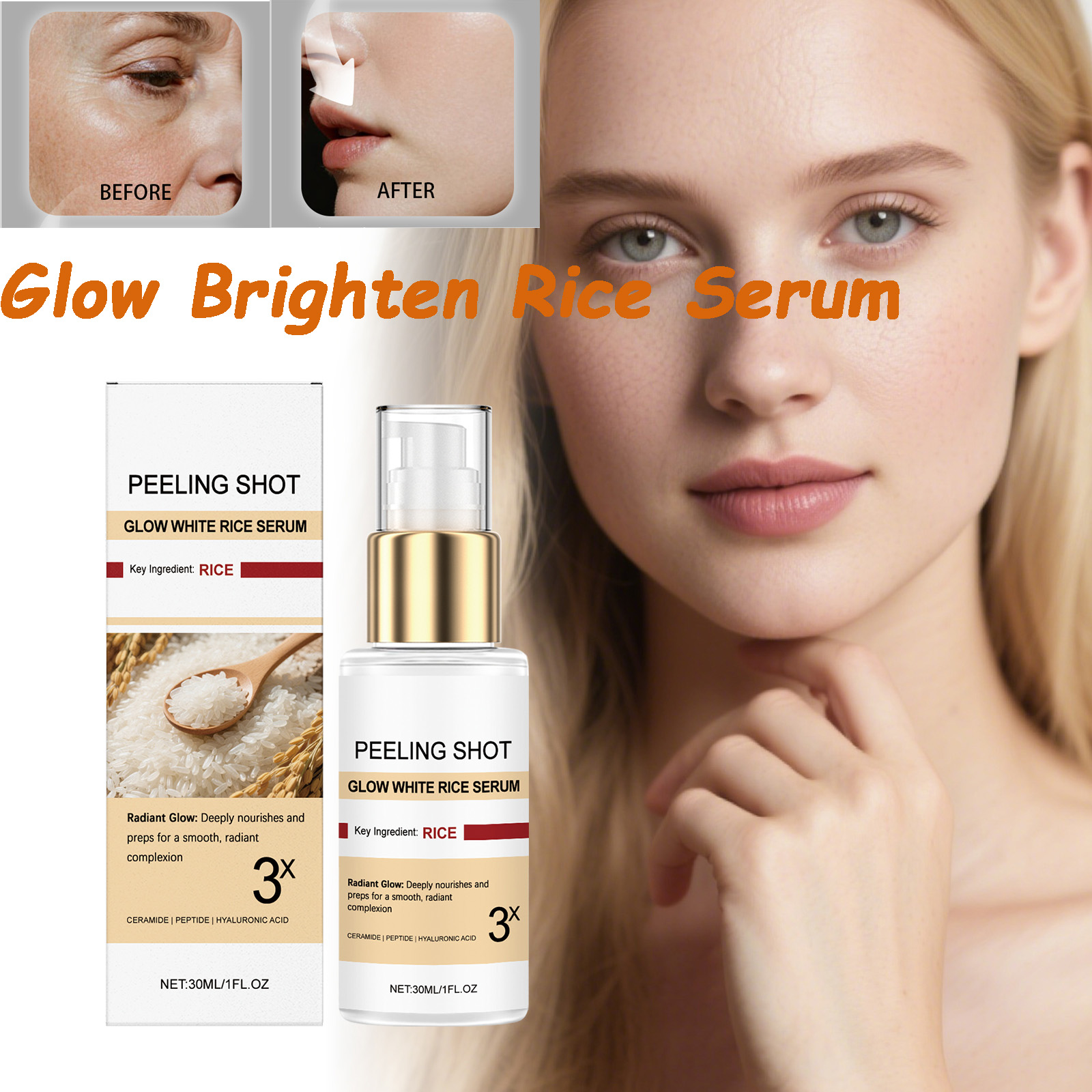 Ceramide Moisturizer - Glow Brightening Rice Essence Moisturizing Nourishing