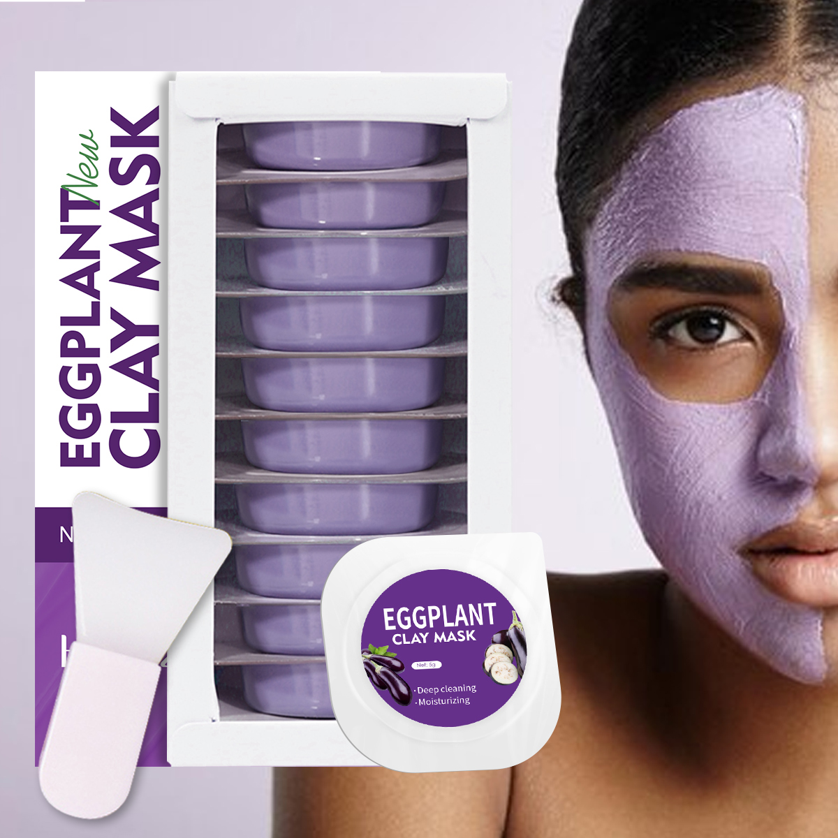 5g/0.17oz*10 Eggplant clay mud – обзор и цена Mud Mask Kaolin