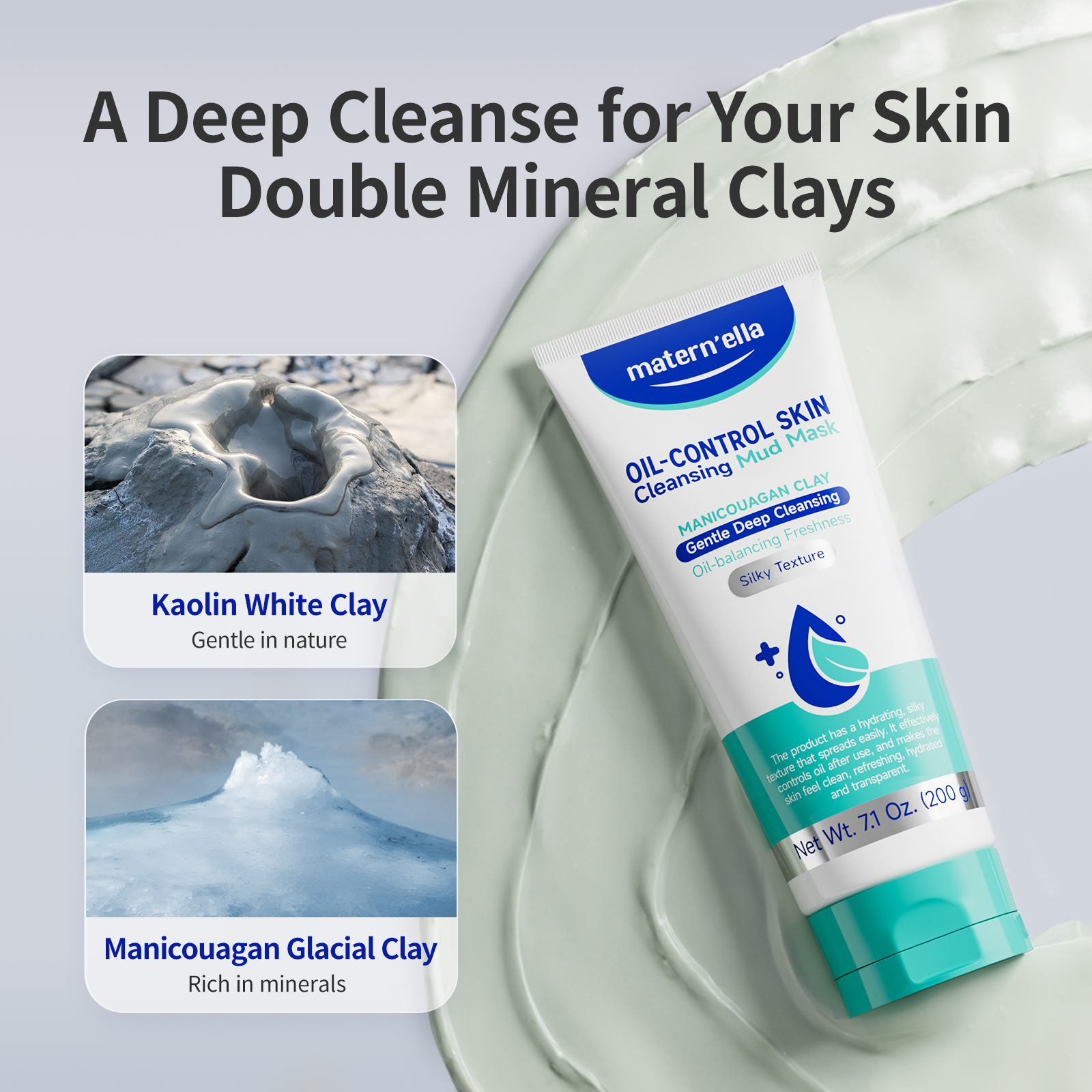 Matern'ella Manicouagan Clay M – обзор и цена Mud Mask Kaolin