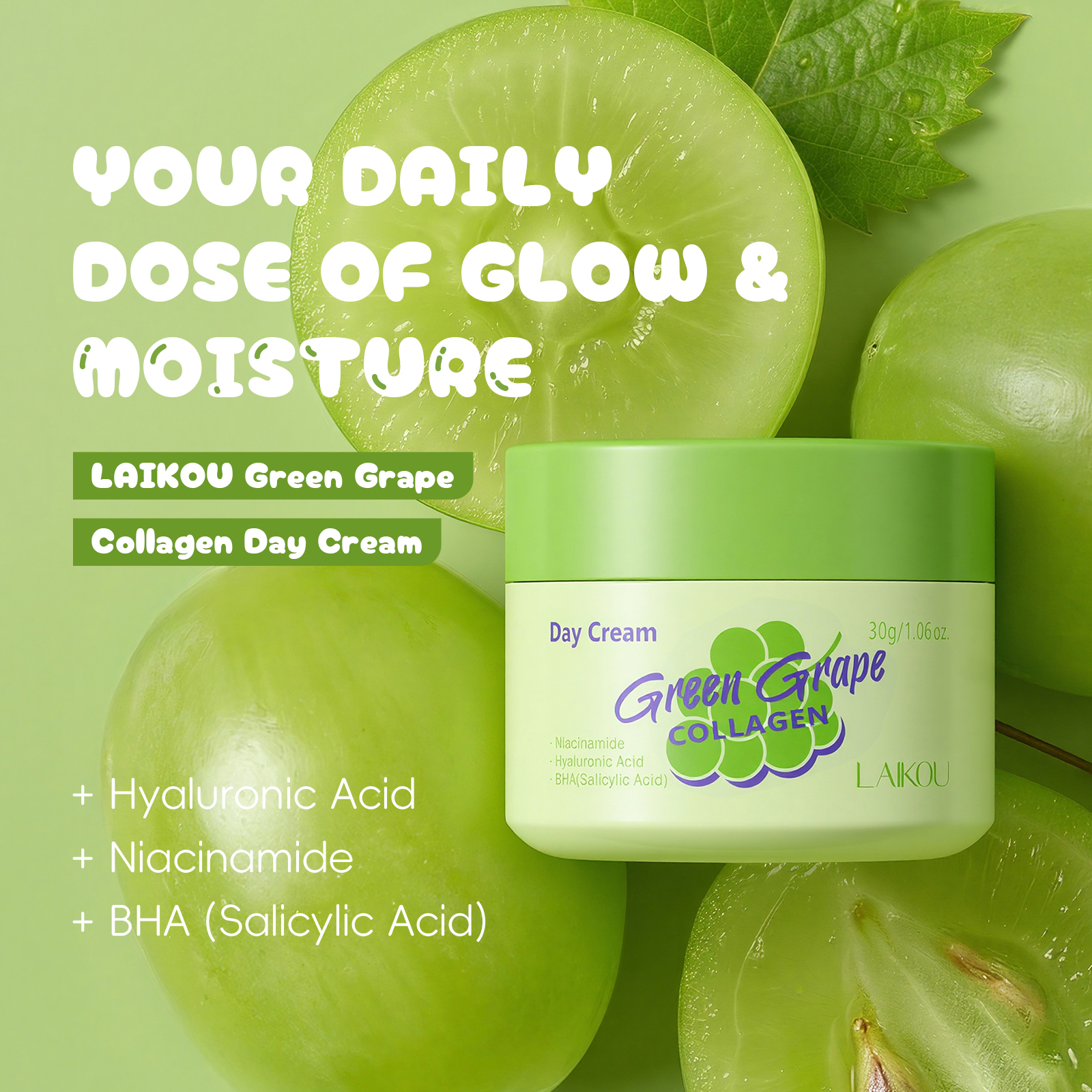 LAIKOU Green Grape Collagen Da – обзор и цена Ceramide Moisturizer