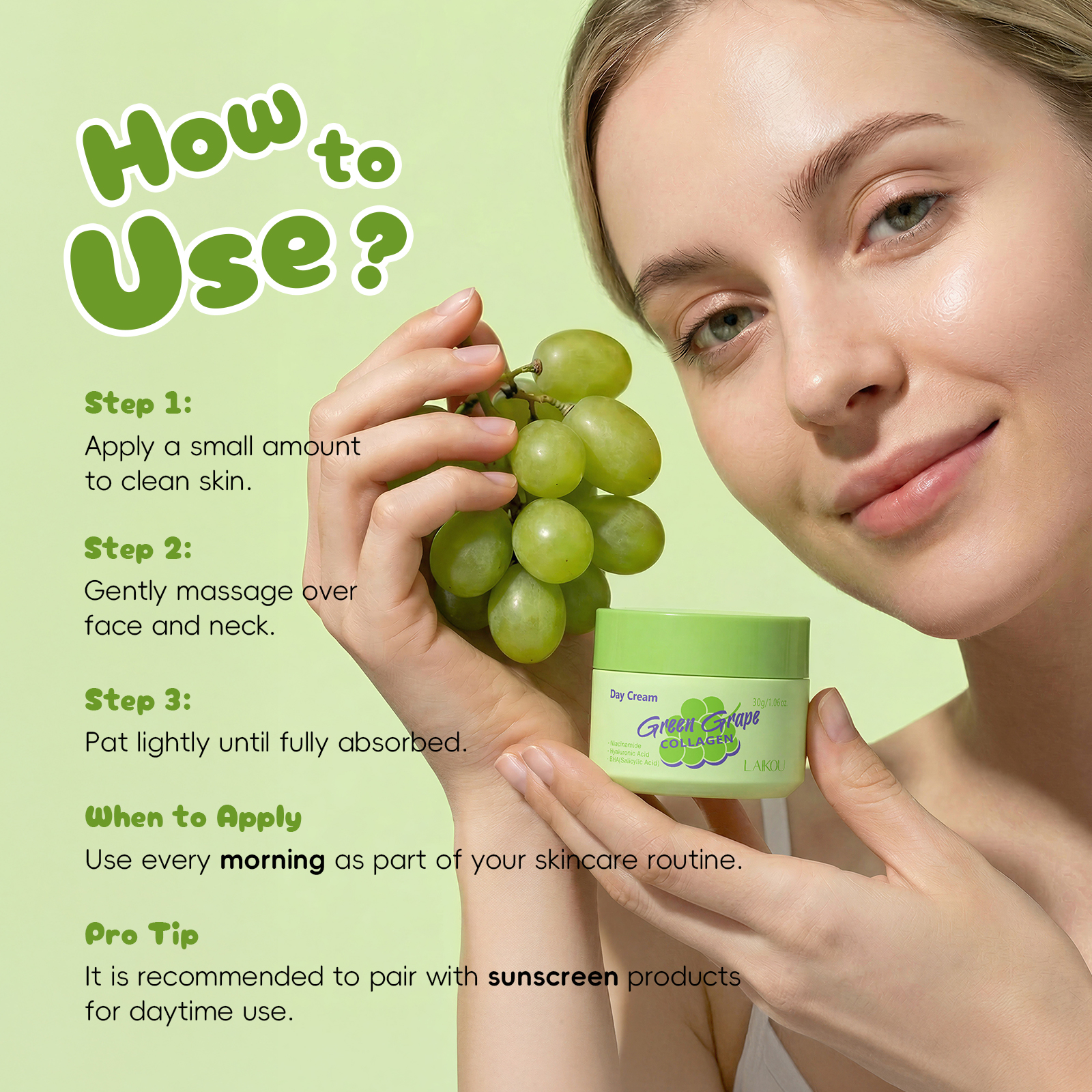 LAIKOU Green Grape Collagen Da – обзор и цена Ceramide Moisturizer