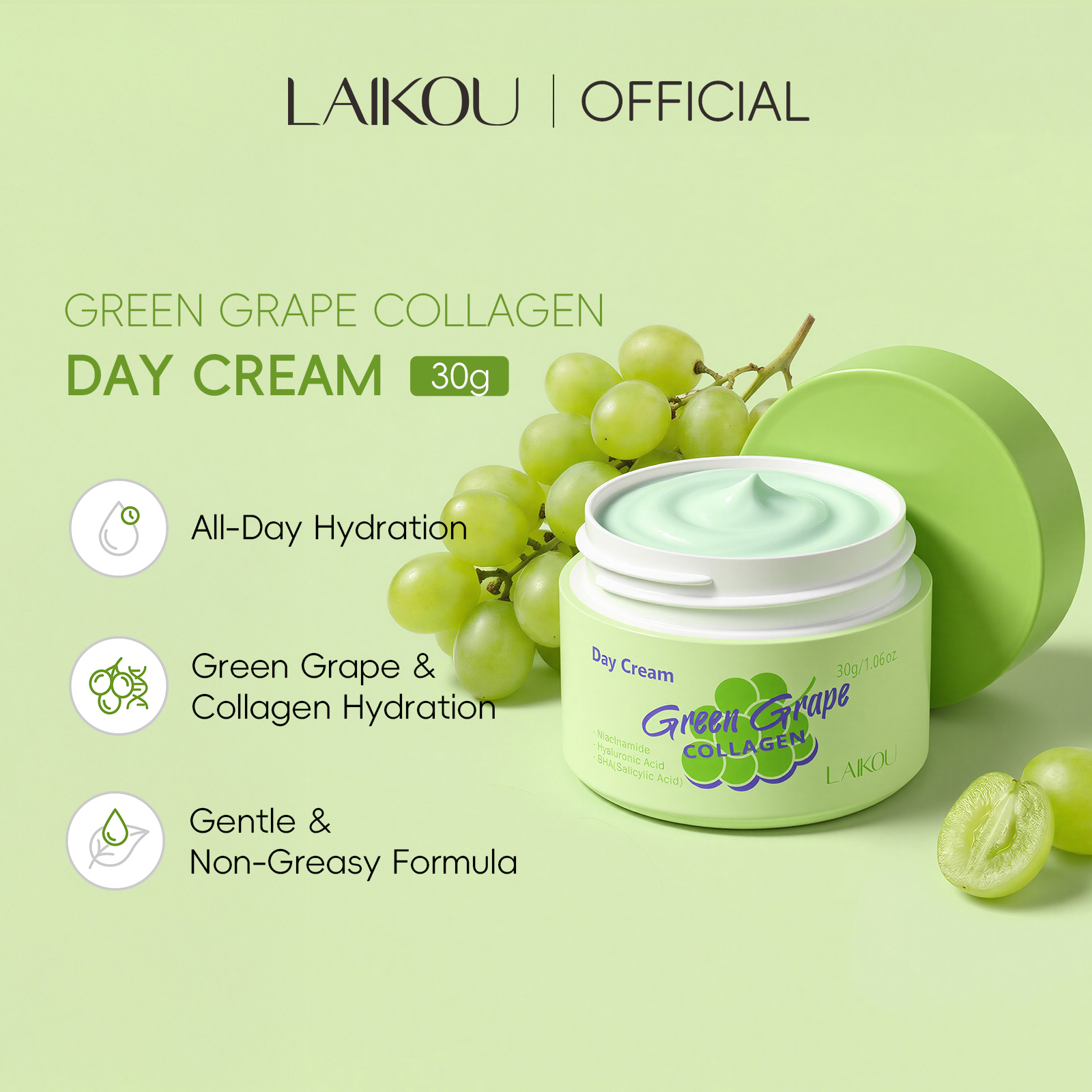 LAIKOU Green Grape Collagen Da – обзор и цена Ceramide Moisturizer