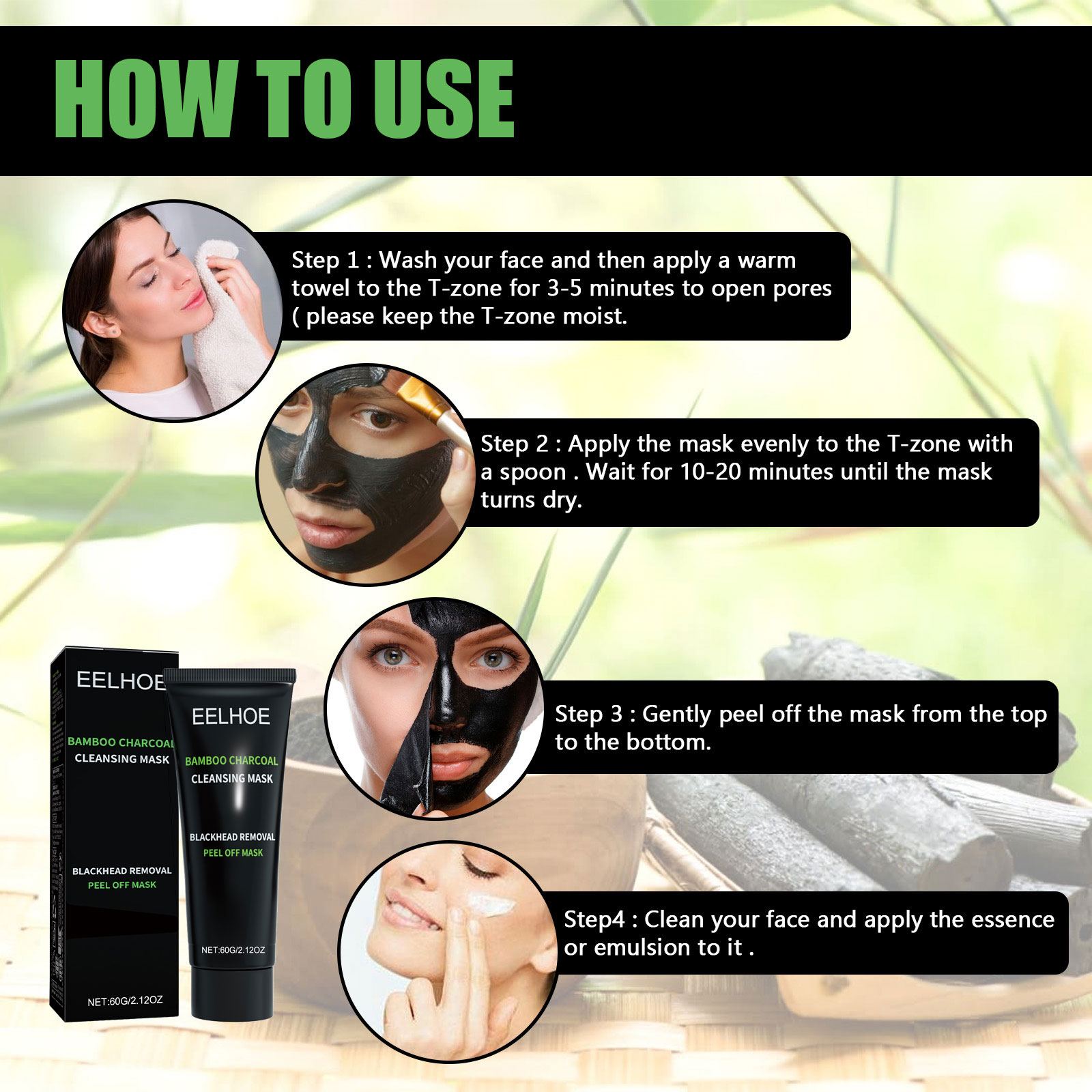 Bamboo Charcoal Tear-off Mask  – обзор и цена Mud Mask Kaolin