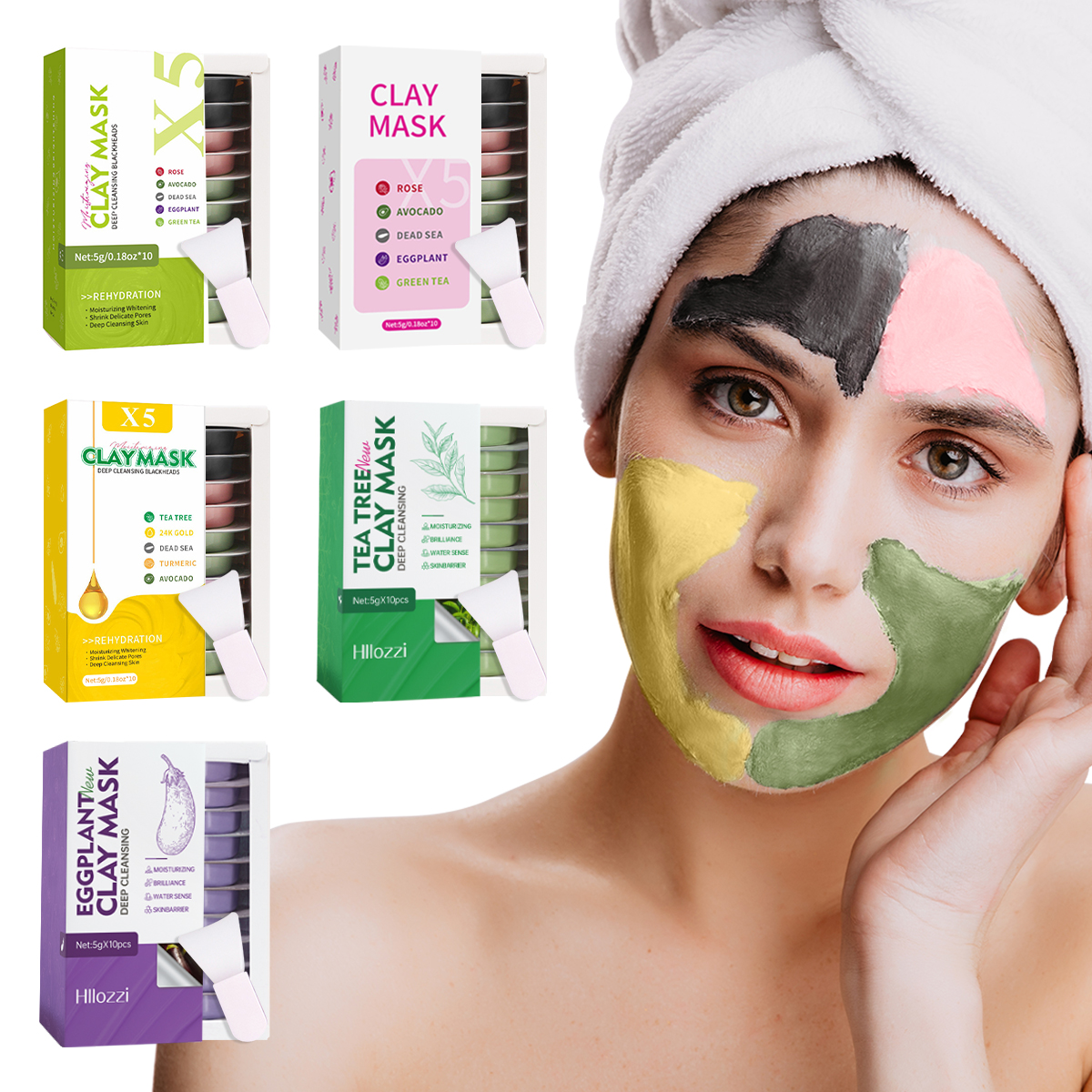 5g*10pcs Facial Cleansing Mud  – обзор и цена Mud Mask Kaolin