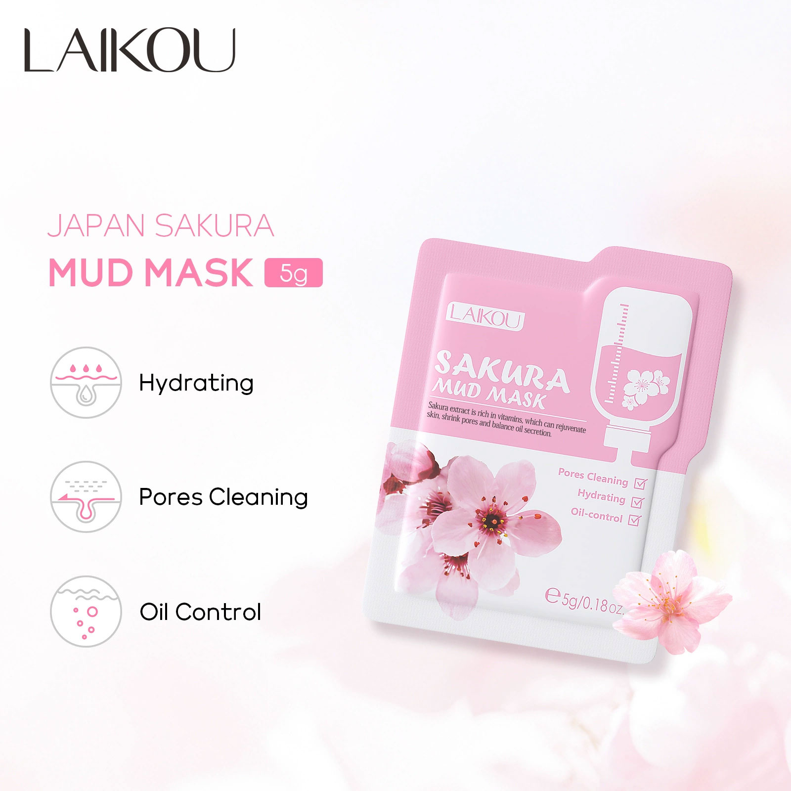 10pcsLAIKOU Sakura Mud Mask Ba – обзор и цена Mud Mask Kaolin